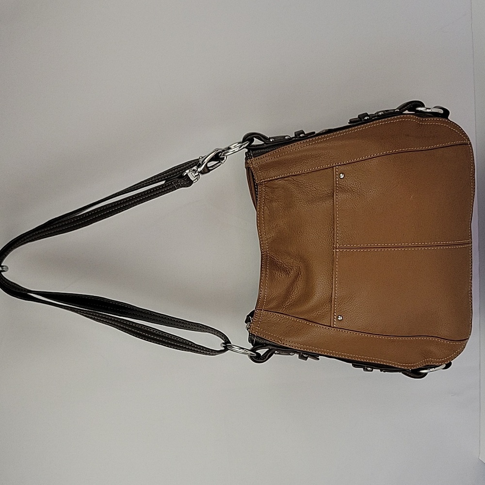 Tignanello Convertible Leather Shoulder Bag  Brown